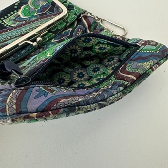 Vera Bradley Blue Rhapsody Taxi Wallet Compact Cotton Wallet For Crafts/Repairs - Picture 15 of 16
